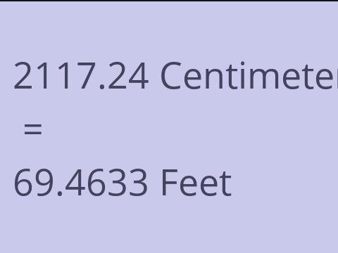 2117.24 CM TO FEET