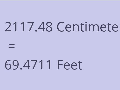2117.48 CM TO FEET