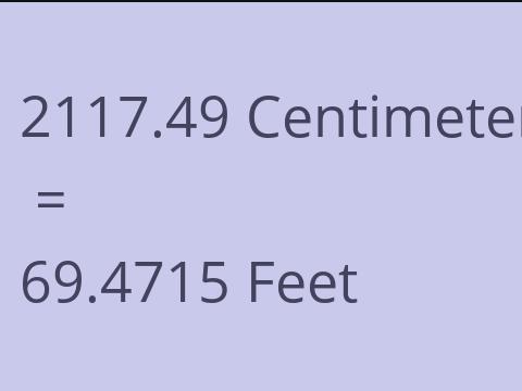 2117.49 CM TO FEET