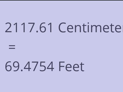 2117.61 CM TO FEET