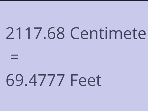 2117.68 CM TO FEET