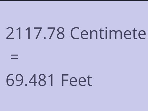 2117.78 CM TO FEET