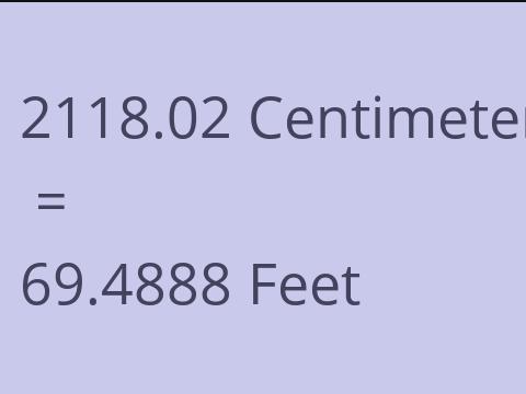 2118.02 CM TO FEET