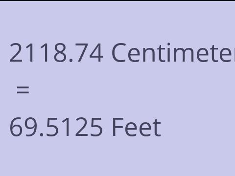 2118.74 CM TO FEET