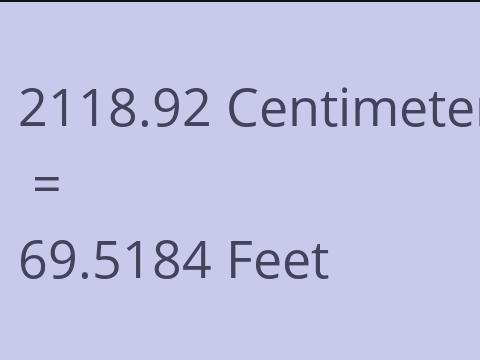 2118.92 CM TO FEET