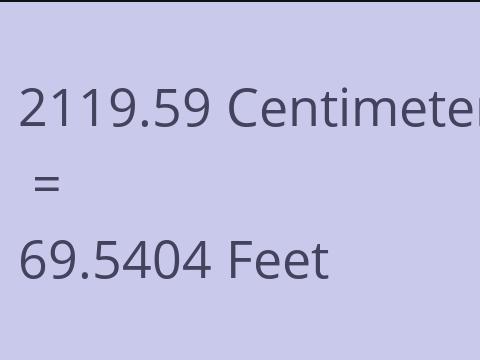 2119.59 CM TO FEET