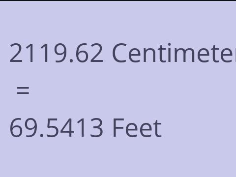 2119.62 CM TO FEET