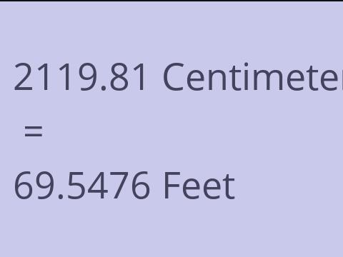 2119.81 CM TO FEET