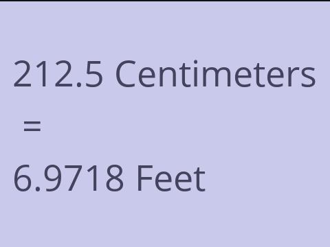 212.5 CM TO FEET