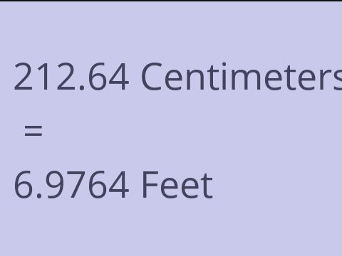 212.64 CM TO FEET