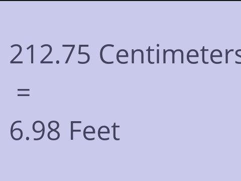 212.75 CM TO FEET