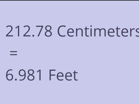 212.78 CM TO FEET