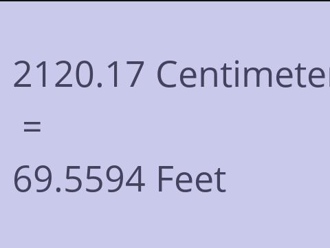 2120.17 CM TO FEET
