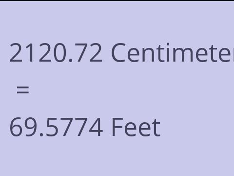 2120.72 CM TO FEET