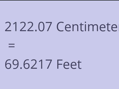 2122.07 CM TO FEET
