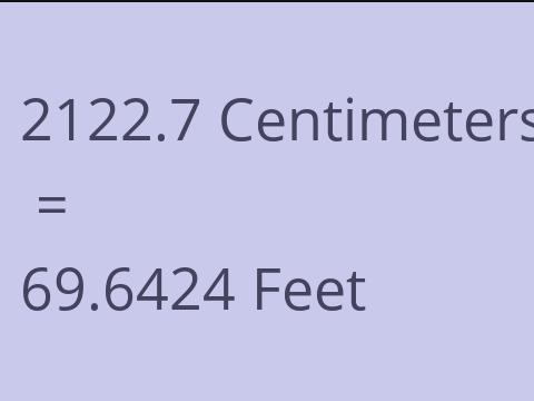 2122.7 CM TO FEET