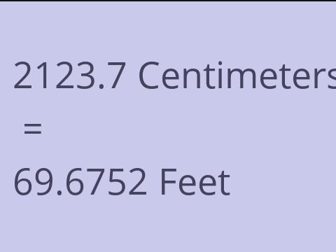 2123.7 CM TO FEET