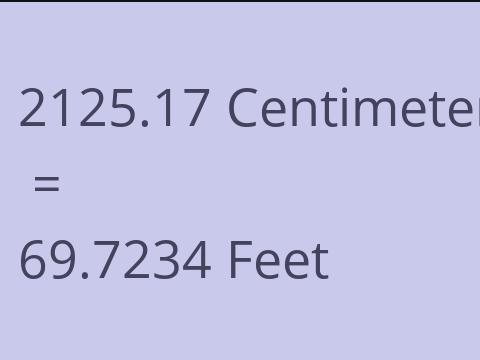 2125.17 CM TO FEET