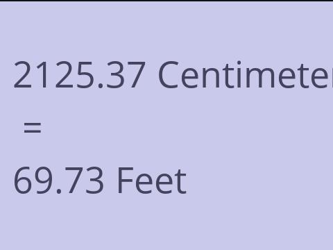 2125.37 CM TO FEET