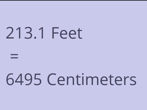 213.1 FEET TO CM