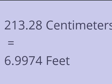 213.28 CM TO FEET