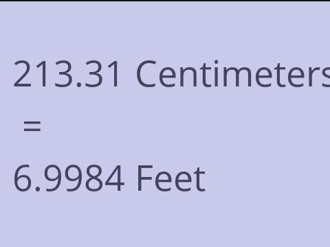 213.31 CM TO FEET