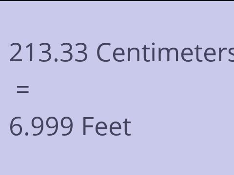 213.33 CM TO FEET