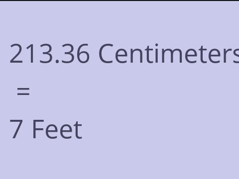 213.36 CM TO FEET