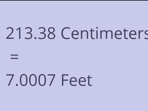 213.38 CM TO FEET