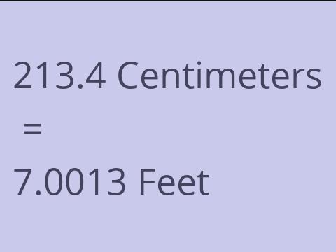 213.4 CM TO FEET