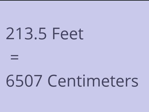 213.5 FEET TO CM