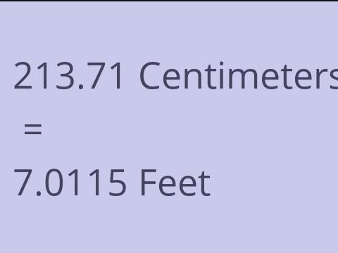 213.71 CM TO FEET