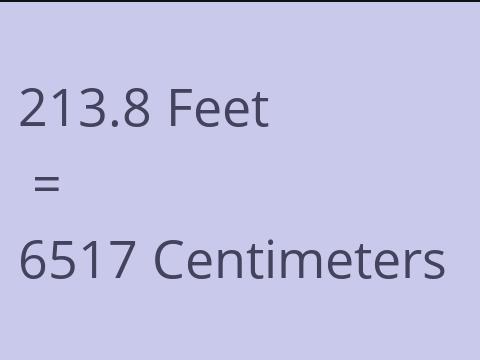 213.8 FEET TO CM