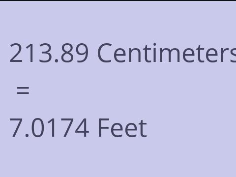 213.89 CM TO FEET