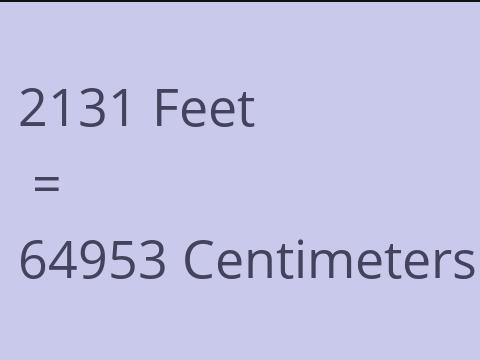 2131 FEET TO CM