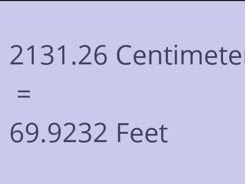 2131.26 CM TO FEET
