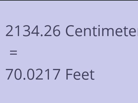 2134.26 CM TO FEET