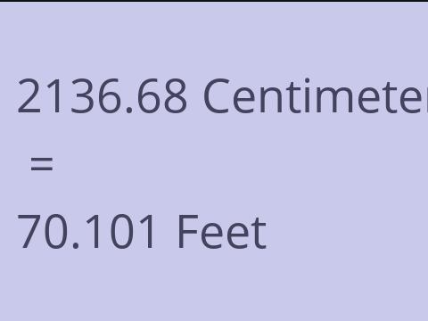 2136.68 CM TO FEET