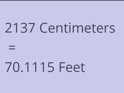 2137 CM TO FEET