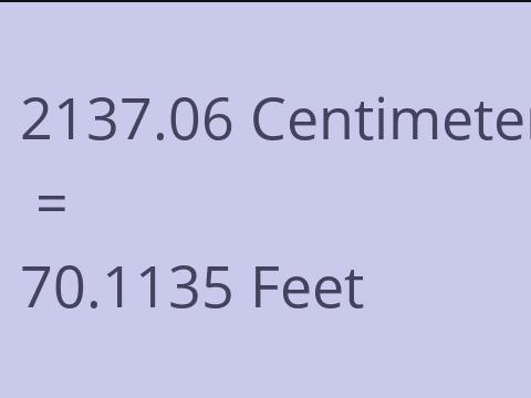 2137.06 CM TO FEET
