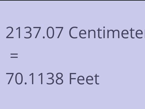 2137.07 CM TO FEET