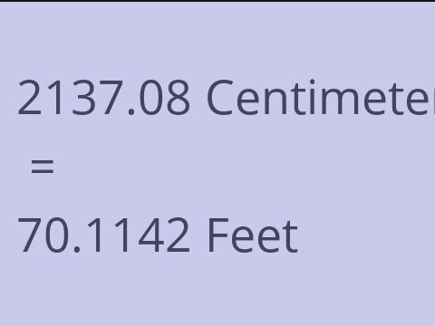 2137.08 CM TO FEET