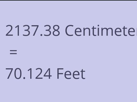 2137.38 CM TO FEET