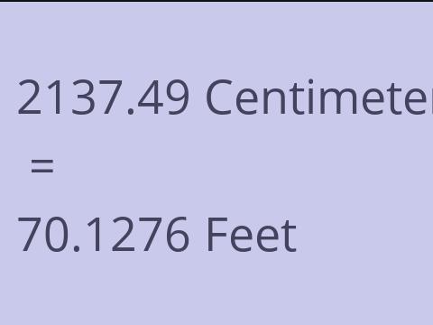2137.49 CM TO FEET