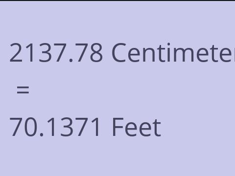 2137.78 CM TO FEET