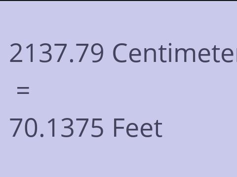 2137.79 CM TO FEET