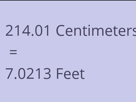 214.01 CM TO FEET