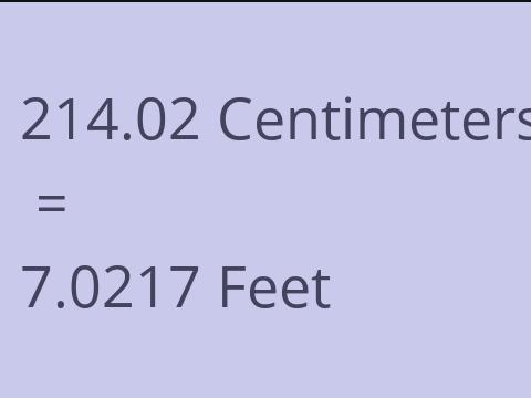 214.02 CM TO FEET