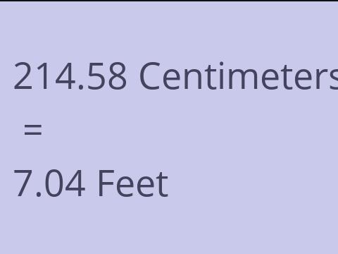 214.58 CM TO FEET