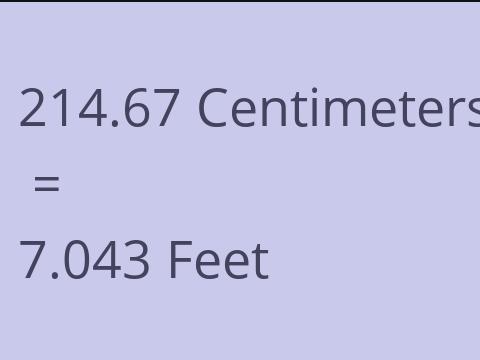 214.67 CM TO FEET